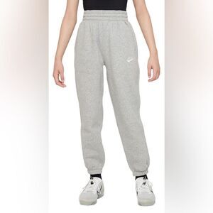 Nike Girls' Sportswear Club Fleece Oversized Joggers in Grey Size XL